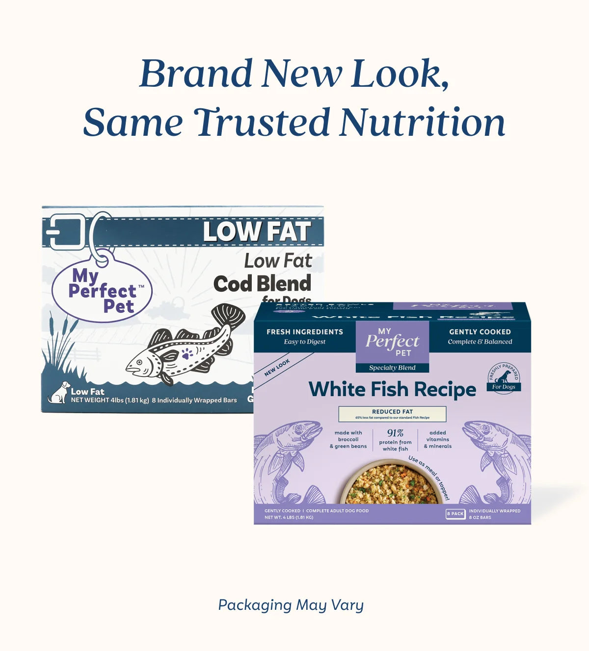 My Perfect Pet Low Fat White Fish (formerly Low Fat Cod) Frozen Dog Food