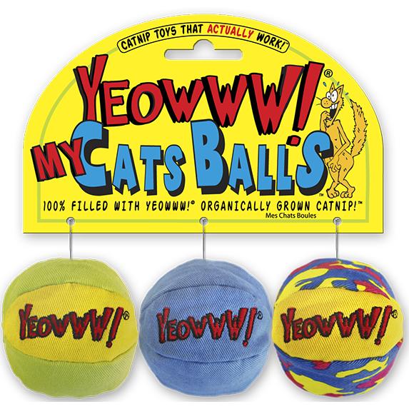 Yeowww! My Cats Balls Catnip Cat Toy, 3-pack (Size: 3-pack)