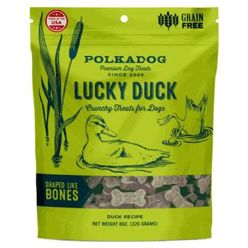 Polkadog Lucky Duck Bone Shape Dog Treats, 8-oz (Size: 8-oz)