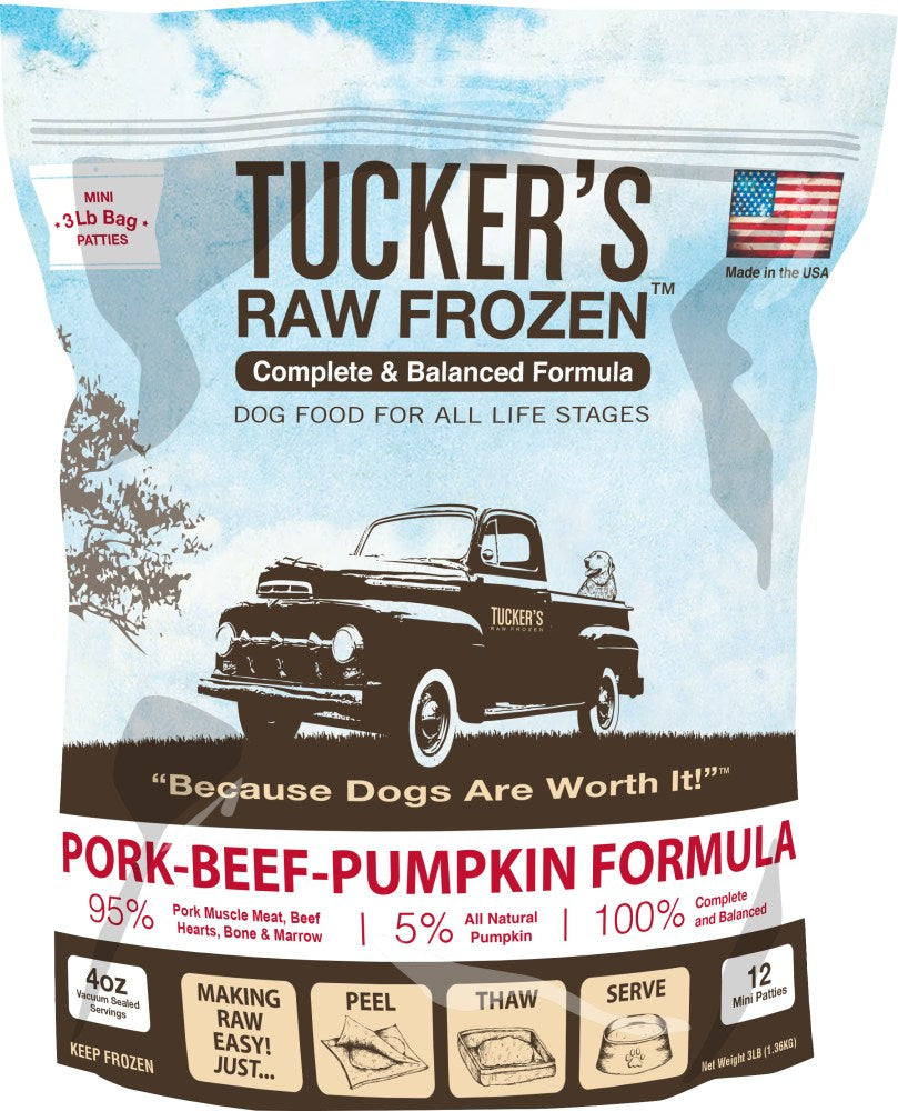 Tucker's Raw Frozen Complete & Balanced Pork, Beef & Pumpkin Food for Dogs