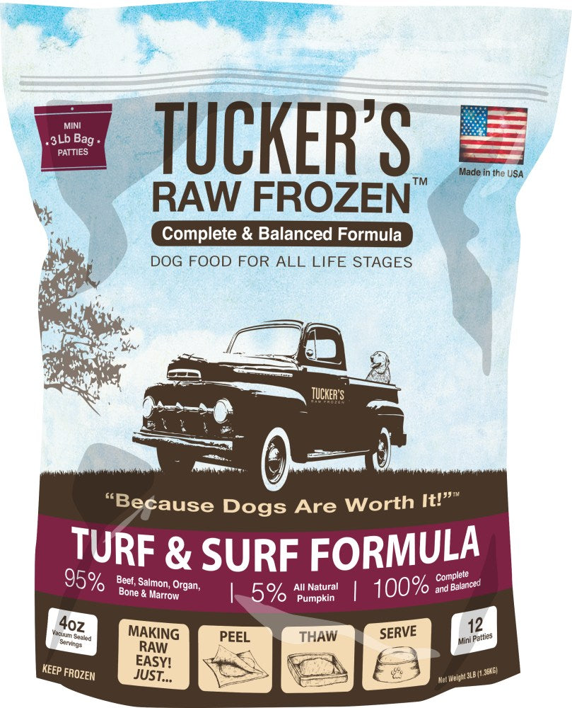 Tucker's Raw Frozen Complete & Balanced Turf & Surf Food for Dogs