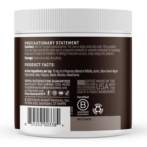 Earth Animal  Natural Flea & Tick Daily Internal Herbal Powder Supplement