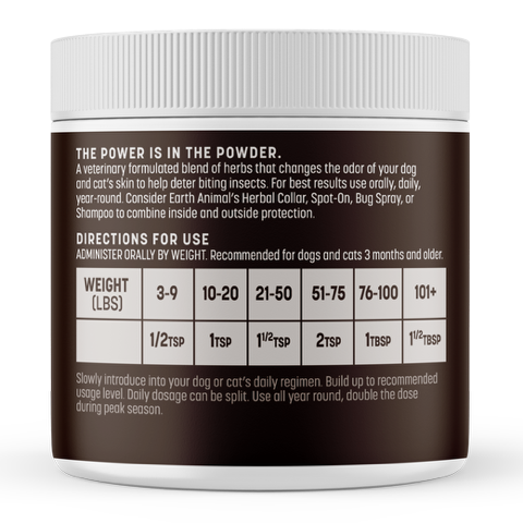 Earth Animal  Natural Flea & Tick Daily Internal Herbal Powder Supplement