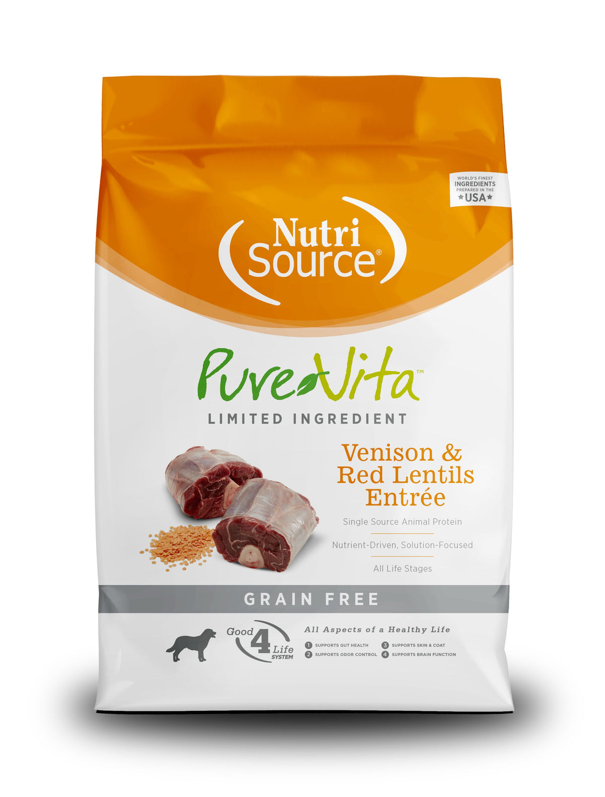 PureVita Grain Free Venison and Red Lentils Entree Dry Dog Food, 25-lb (Size: 25-lb)
