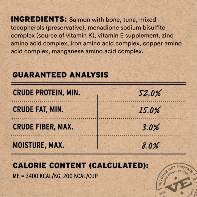 Vital Essential Micro Nib Salmon & Tuna Freeze-Dried Crunchy Cat Food 12 oz