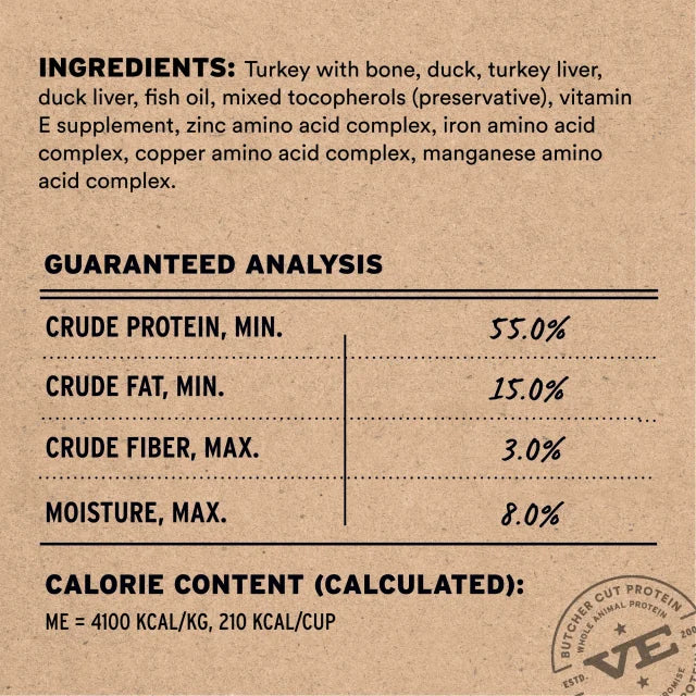 Vital Essential Micro Nib Turkey & Duck Freeze-Dried Crunchy Cat Food 12 oz
