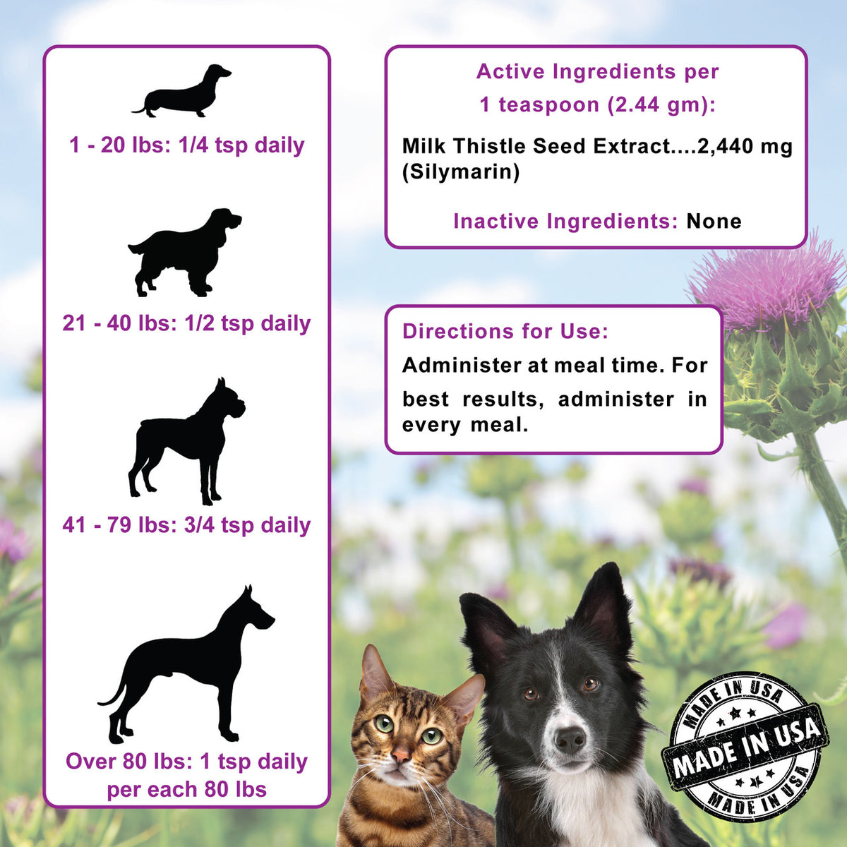 DogZymes Milk Thistle Powder 8 oz