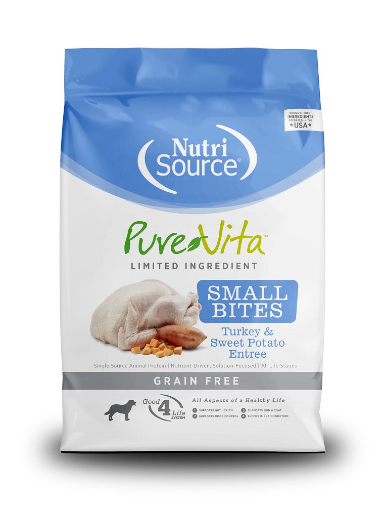 PureVita Small Bites Turkey & Sweet Potato Entree Grain Free Dry Dog Food
