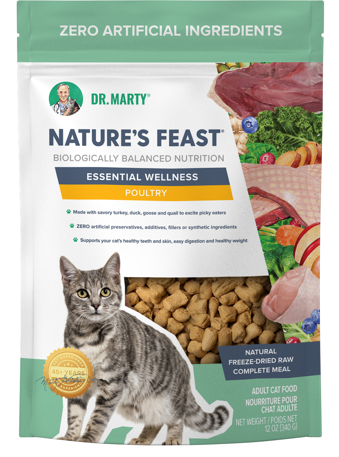Dr. Marty Nature's Feast Essential Wellness Poultry Freeze-Dried Cat Food