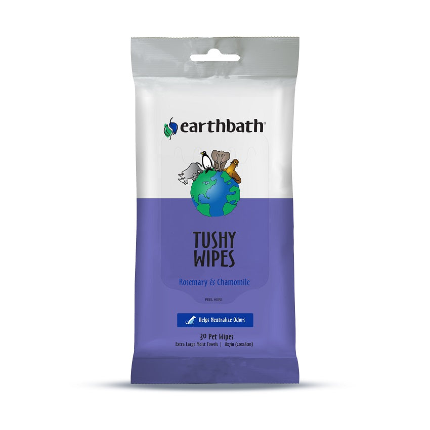 Earthbath Tushy Wipes for Dogs & Cats, Rosemary & Chamomile