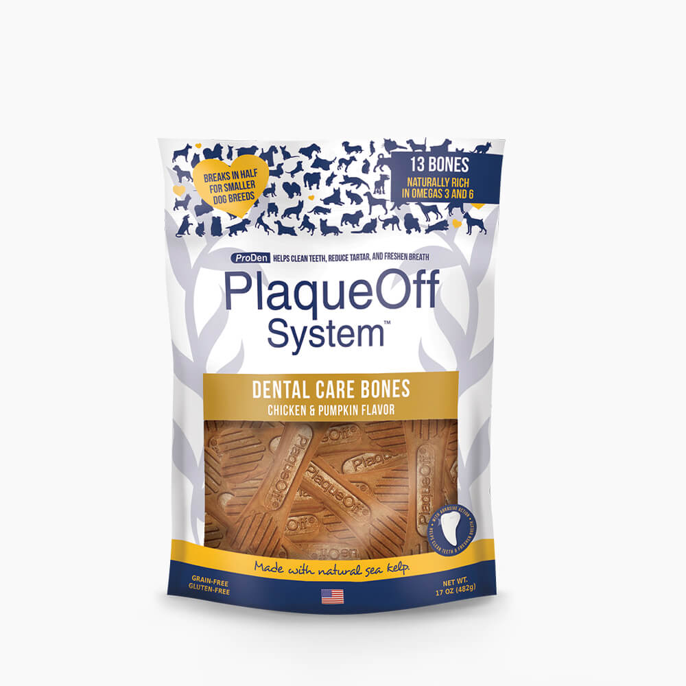 ProDen PlaqueOff System Dental Care Bones – Chicken and Pumpkin Flavor