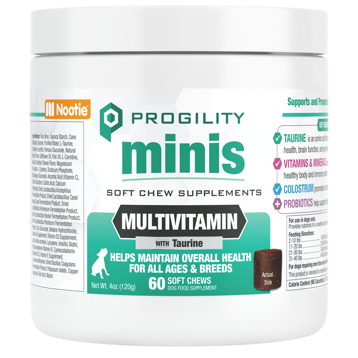 Nootie Progility Multivitamin Soft Chew Supplement Minis 60 ct