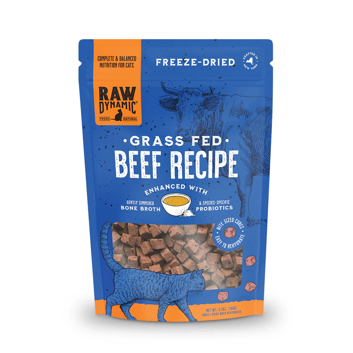 Raw Dynamic Beef with Bone Broth Freeze-Dried Raw Cat Food