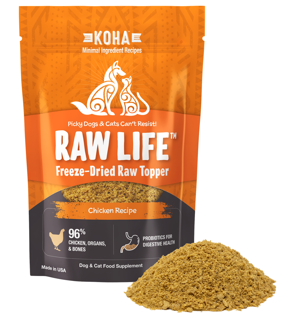 Freeze-Dried Raw Life Topper Chicken Recipe for Dogs and Cats 8oz Bag