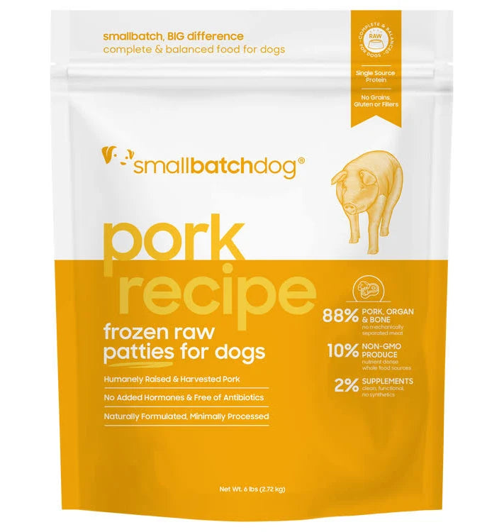 Smallbatch Dog Pork Batch Sliders Raw Frozen Dog Food, 3-lb (Size: 3-lb)