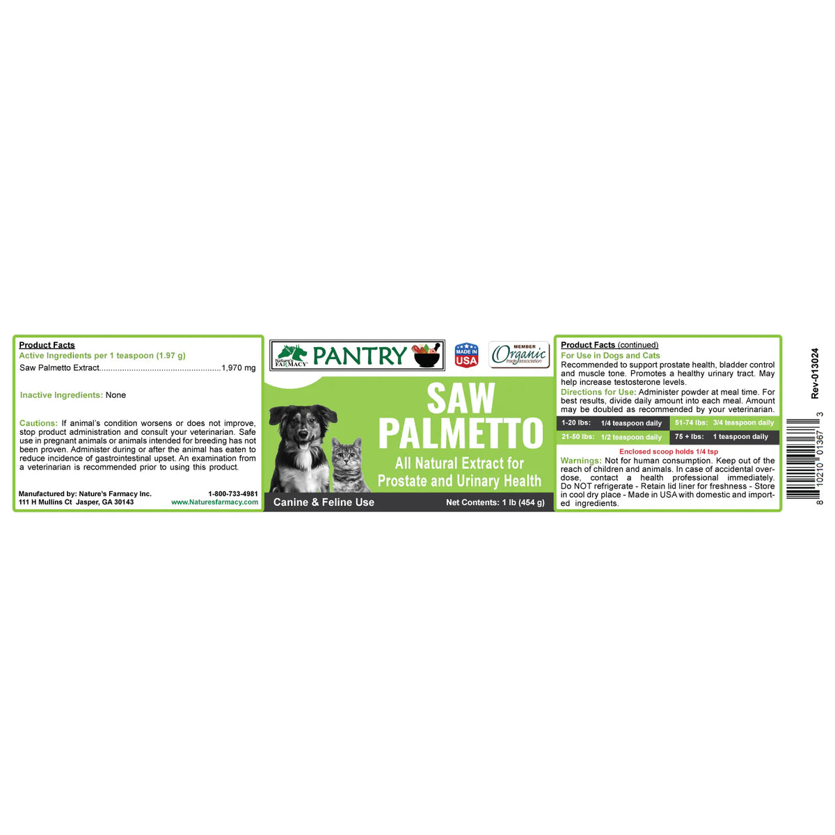 Nature's Farmacy Saw Palmetto Powder 1lb