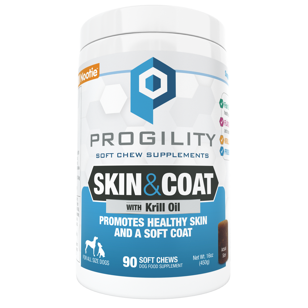 Nootie Progility Skin & Coat Soft Chew Supplement 90 ct