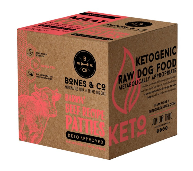 Bones & Co Meat Cube Barkin' Beef Recipe Patties Frozen Dog Food, 18-lb (Size: 18-lb)