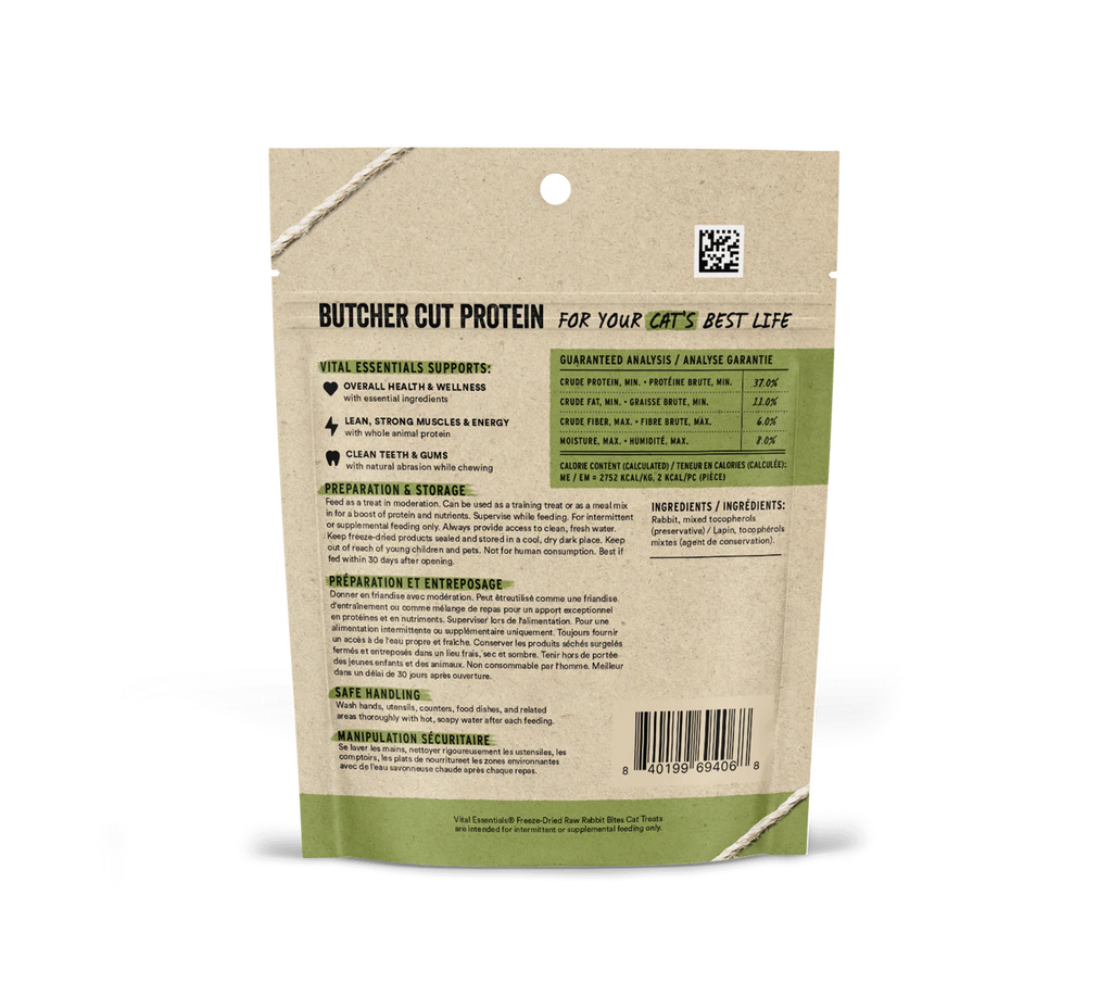 Vital Essentials Freeze-Dried Raw Rabbit Bites Treats