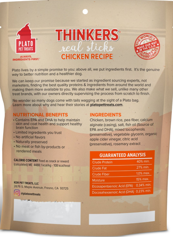 Plato Thinkers Chicken Stick 18 oz