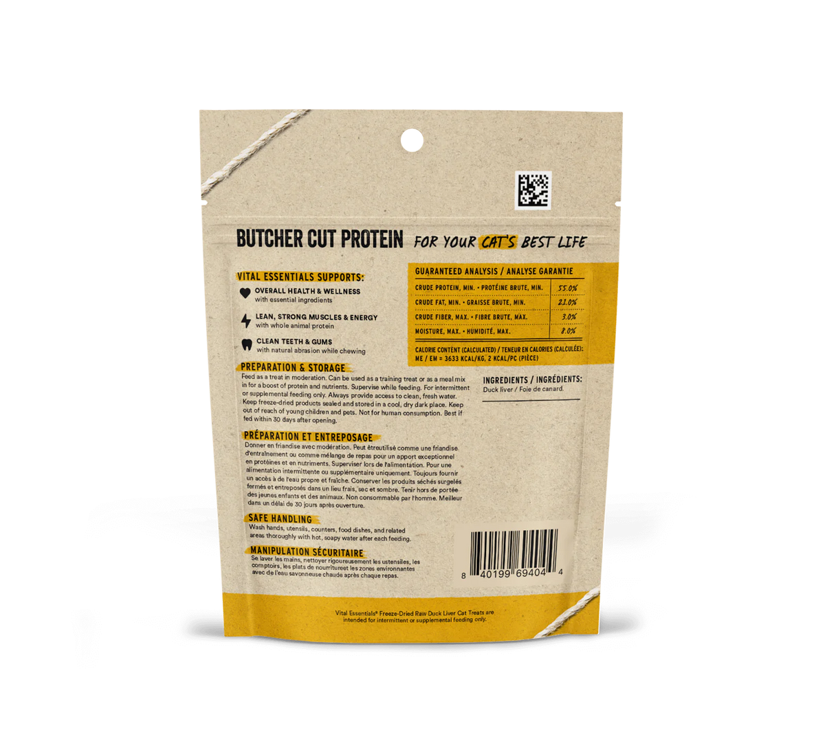 Vital Essentials Freeze-Dried Duck  Liver Cat Treat