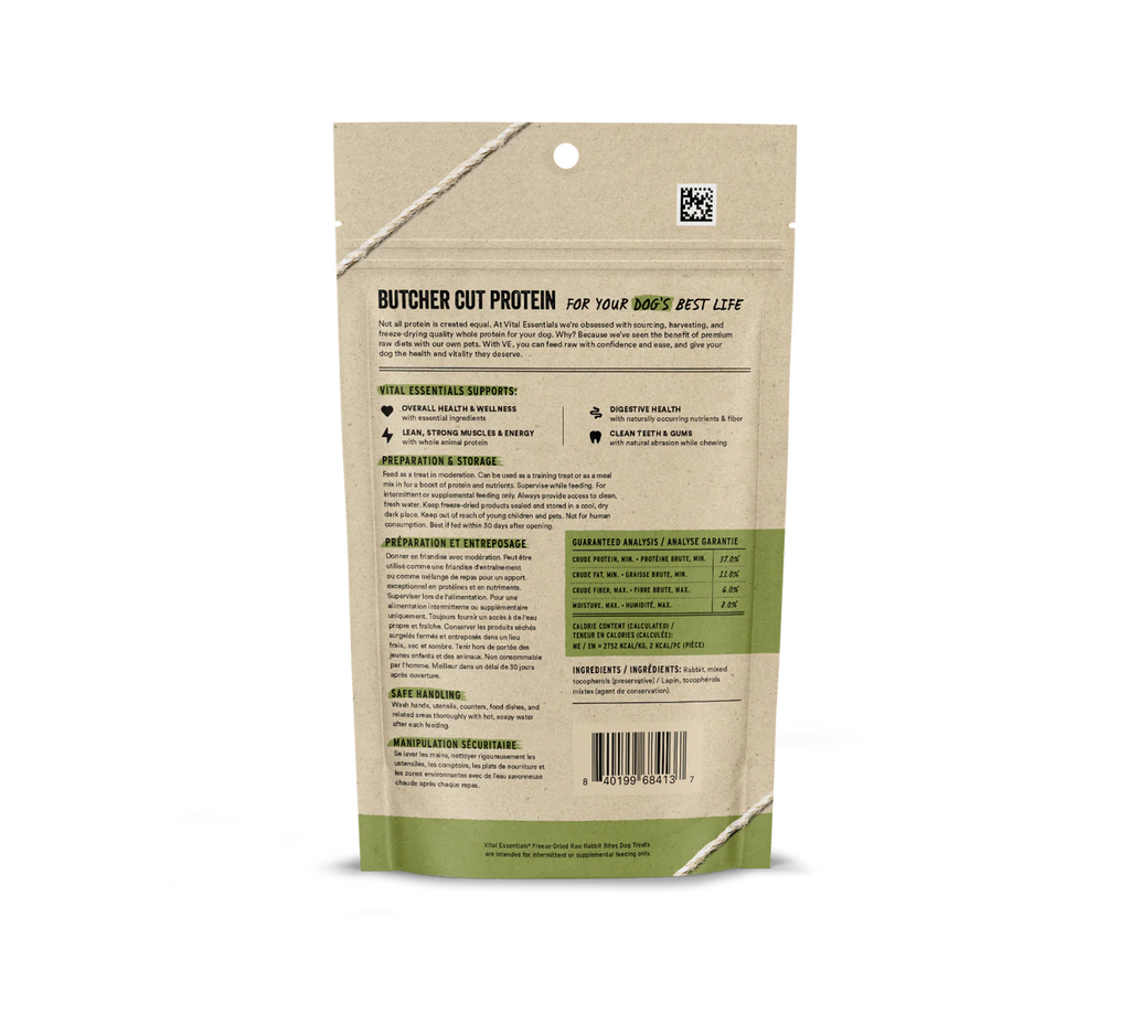 Vital Essentials Freeze-Dried Raw Rabbit Bites Treats