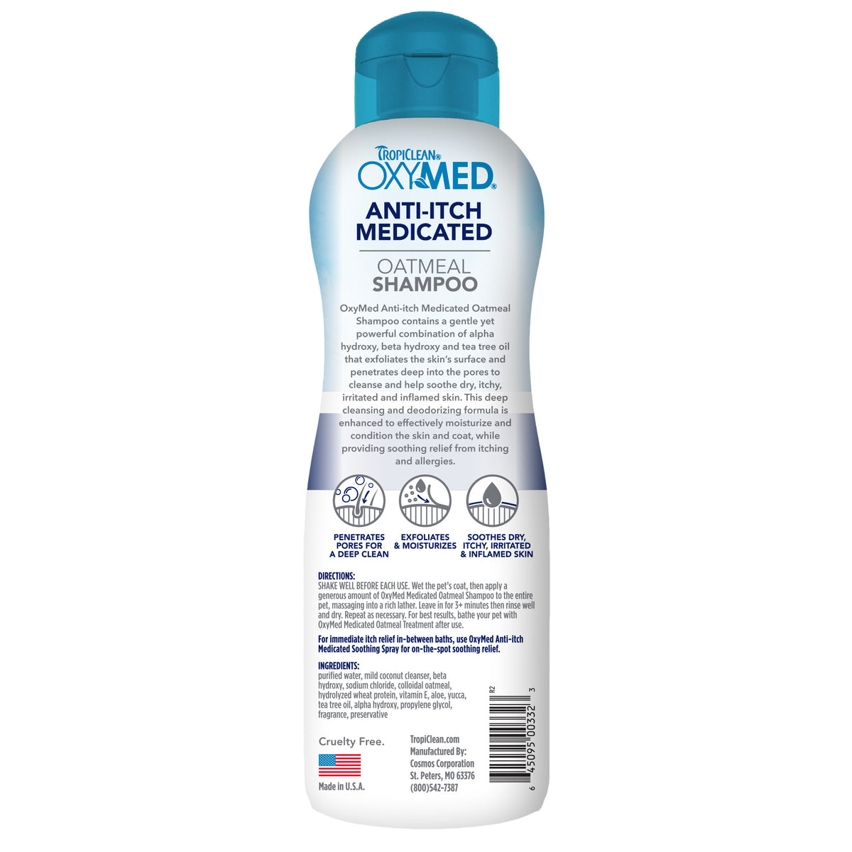 TropiClean OxyMed Anti-Itch Medicated Oatmeal Shampoo 20 oz