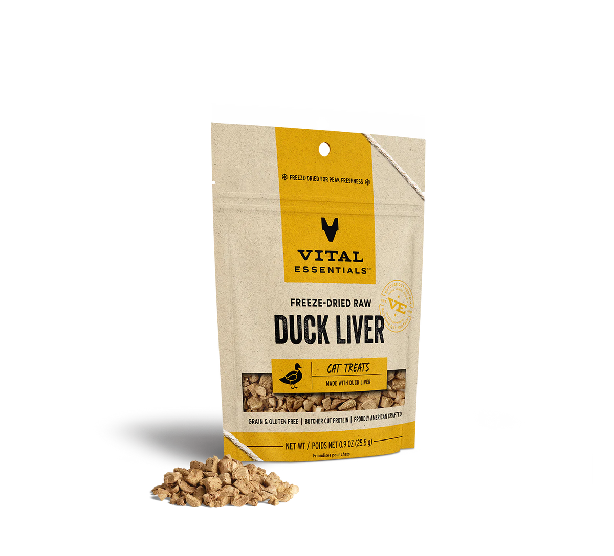 Vital Essentials Freeze-Dried Duck  Liver Cat Treat