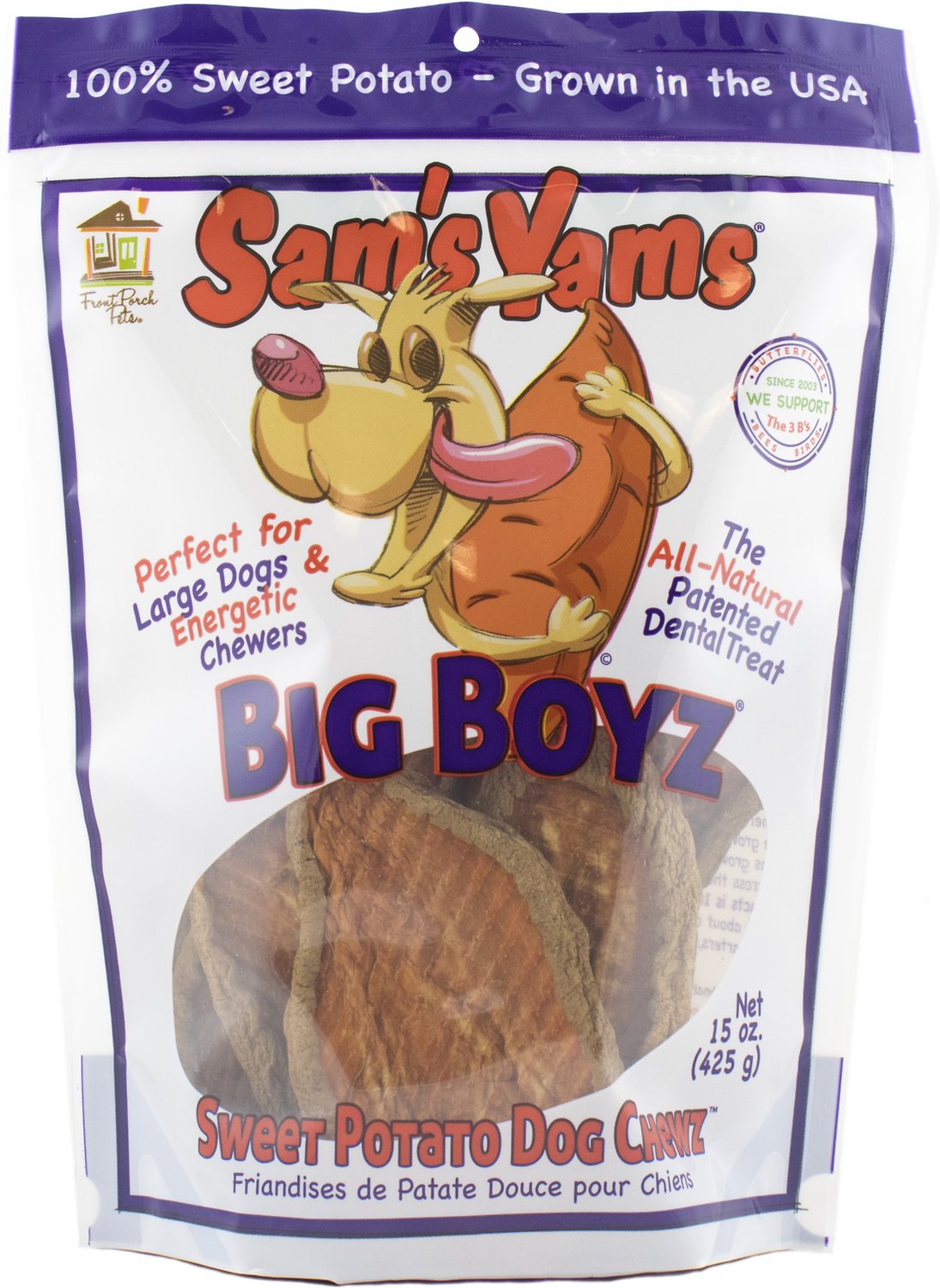 Sam's Yams Big Boyz Sweet Potato Dog Treats, 15-oz