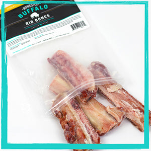 Bones & Co Raw Buffalo Ribs Frozen Rib Bones for Dogs