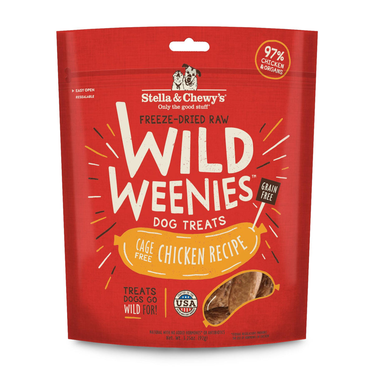 Stella & Chewy's Wild Weenies Cage-Free Chicken Recipe Freeze-Dried Dog Treats