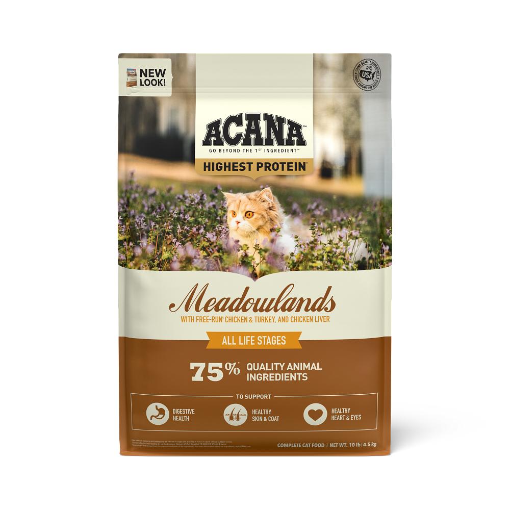 ACANA Highest Protein Meadowlands with Free-Run Chicken, Turkey & Chicken Liver Dry Cat Food