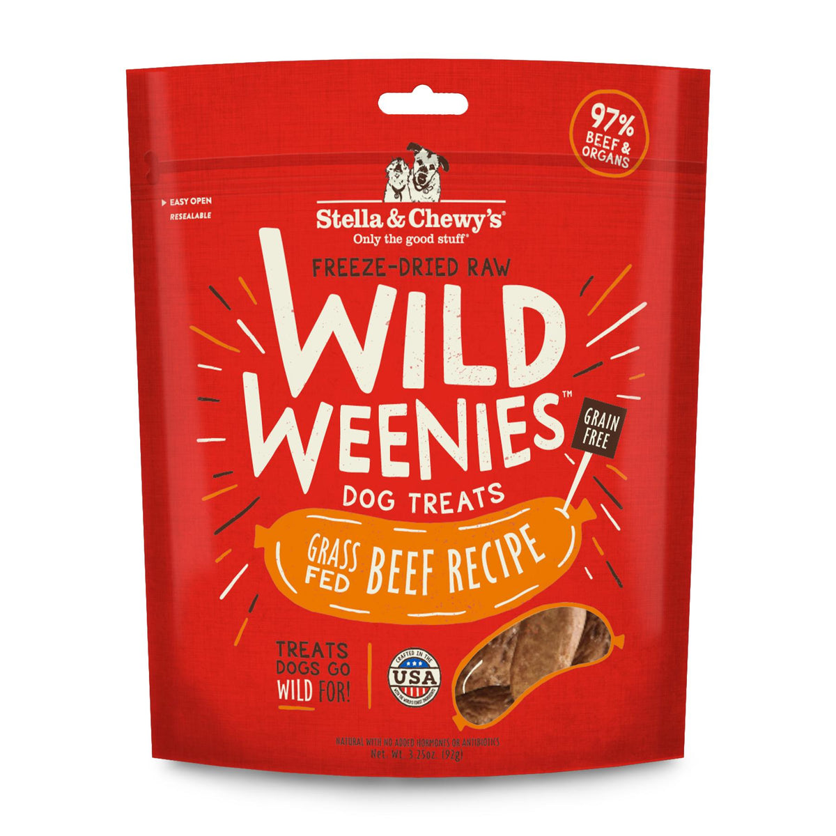 Stella & Chewy's Wild Weenies Grass-Fed Beef Recipe Freeze-Dried Dog Treats