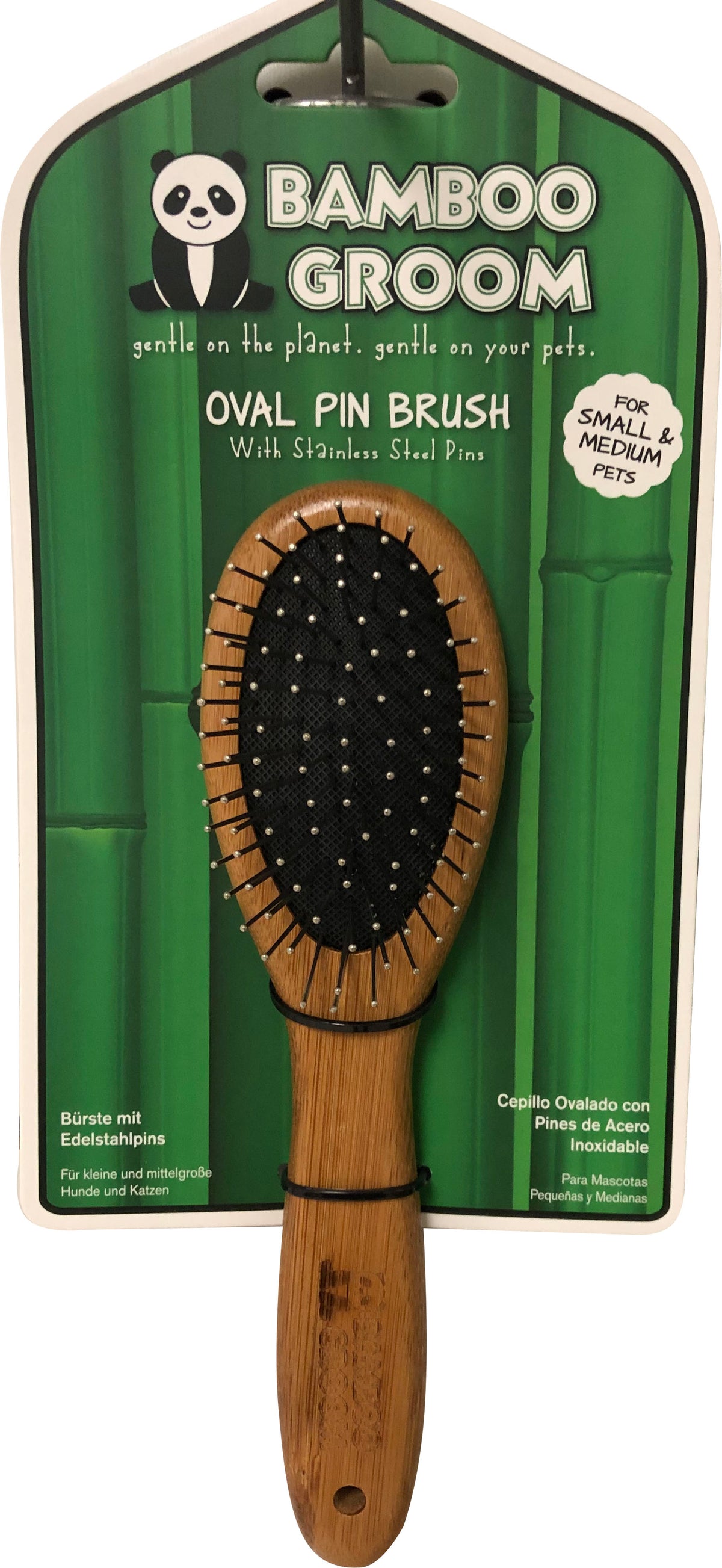 Bamboo Groom Oval Pin Pet Brush