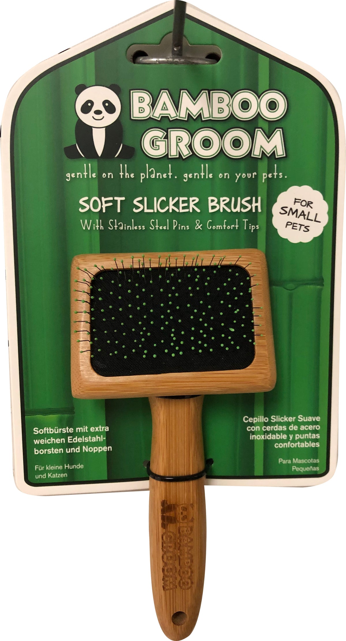 Bamboo Groom Soft Slicker Pet Brush