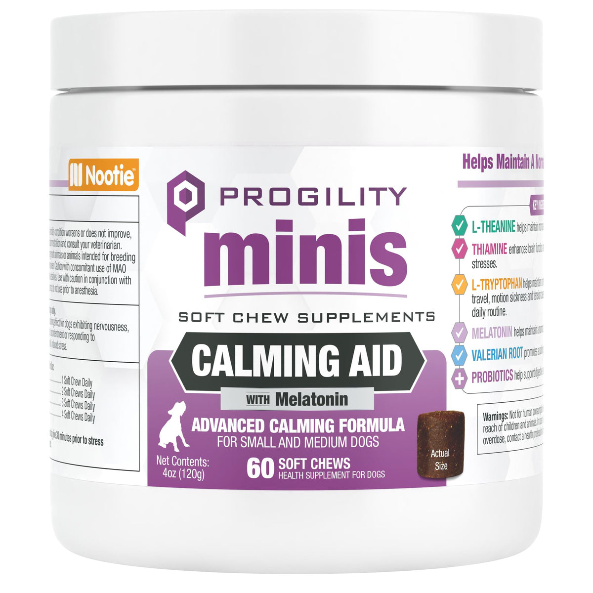 Nootie Progility Minis Calming Aid Soft Chews Supplement for Small & Medium Dogs