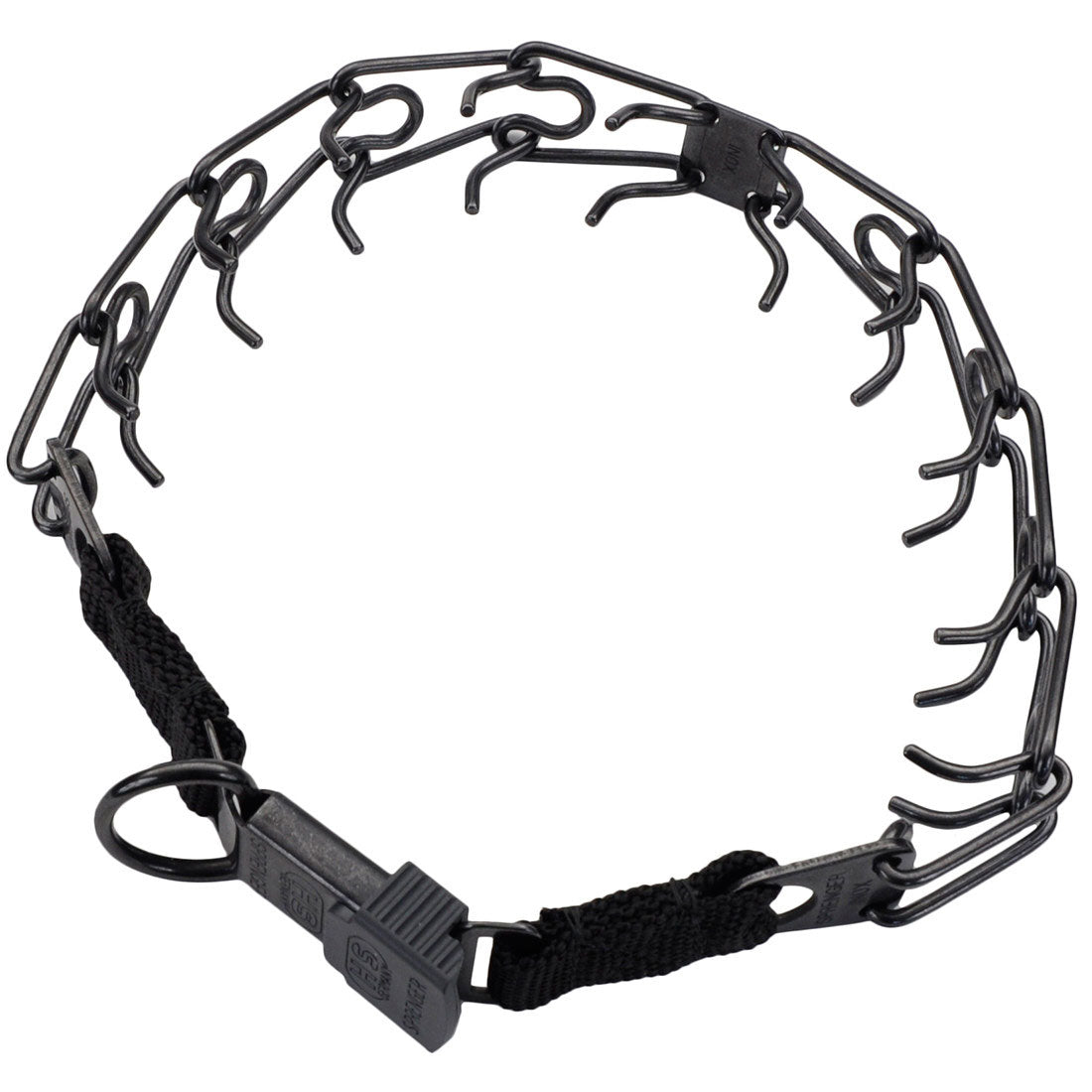 Herm Sprenger Black Stainless Ultra-Plus Dog Prong Training Collar with ClicLock
