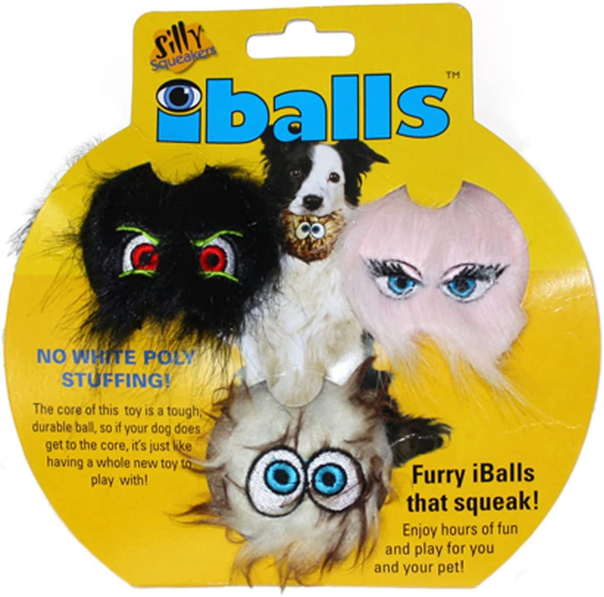 Silly Squeakers Iballs Furry Plush Dog Toy