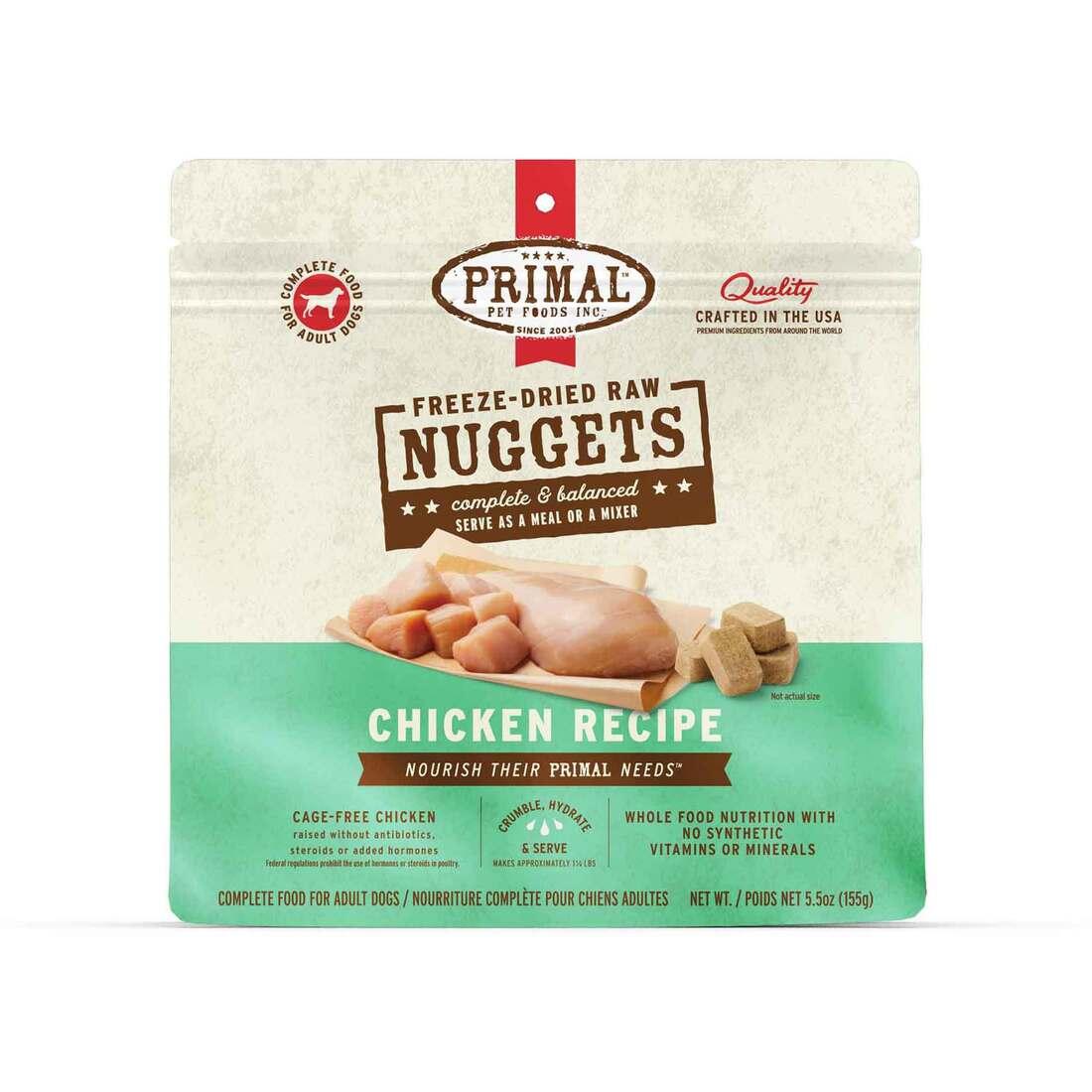 Primal Chicken Recipe Nuggets Freeze-Dried Raw Dog Food