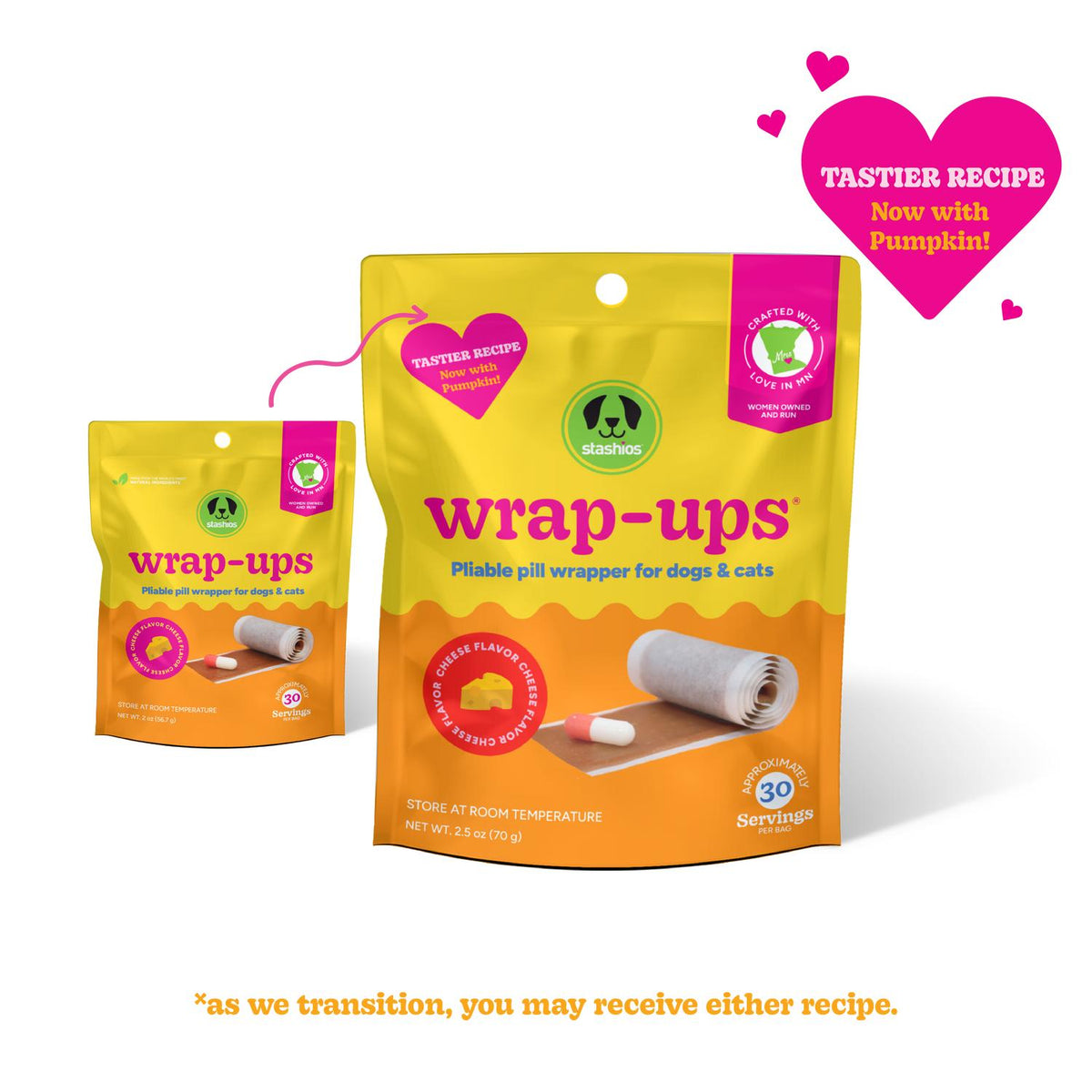 Stashios Wrap-Ups Cheese Flavored Dog & Cat Treats