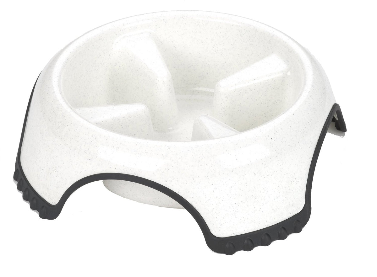 JW Pet Skid Stop Slow Feed Dog Bowl, Color Varies