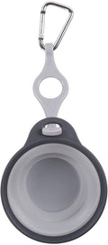 Dexas Collapsible Travel Pet Cup with Bottle Holder, Light Gray