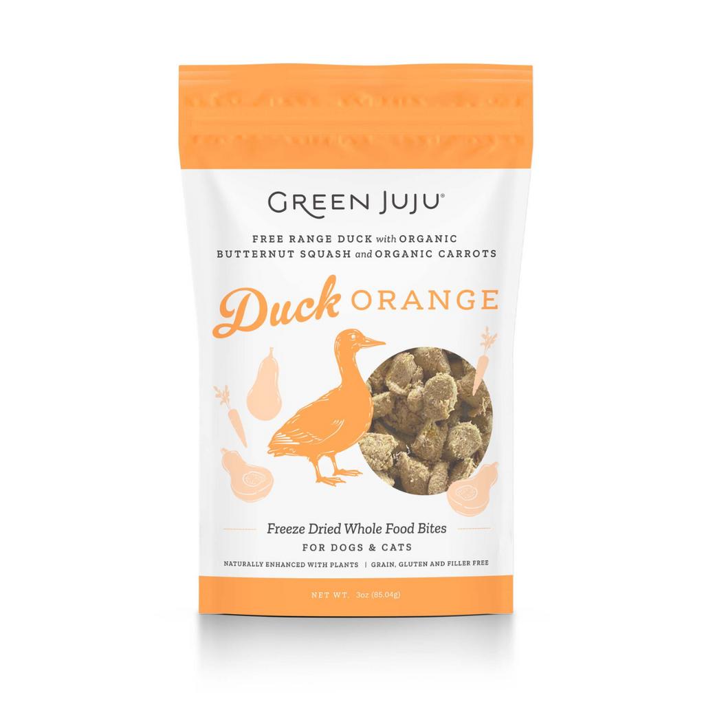 Green Juju Duck Orange Freeze-Dried Whole Food Bites for Dogs & Cats