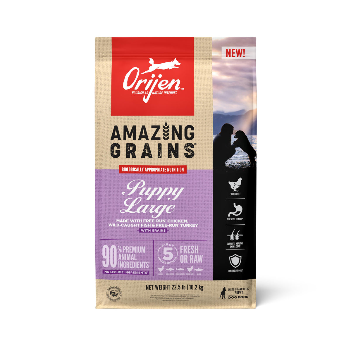 ORIJEN Amazing Grains Puppy Large Breed Dry Dog Food