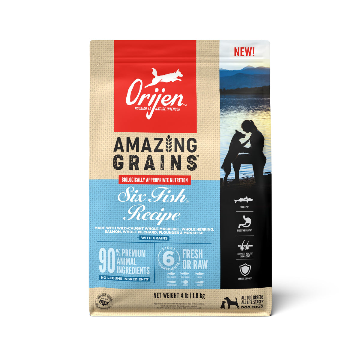 ORIJEN Amazing Grains Six Fish Dry Dog Food