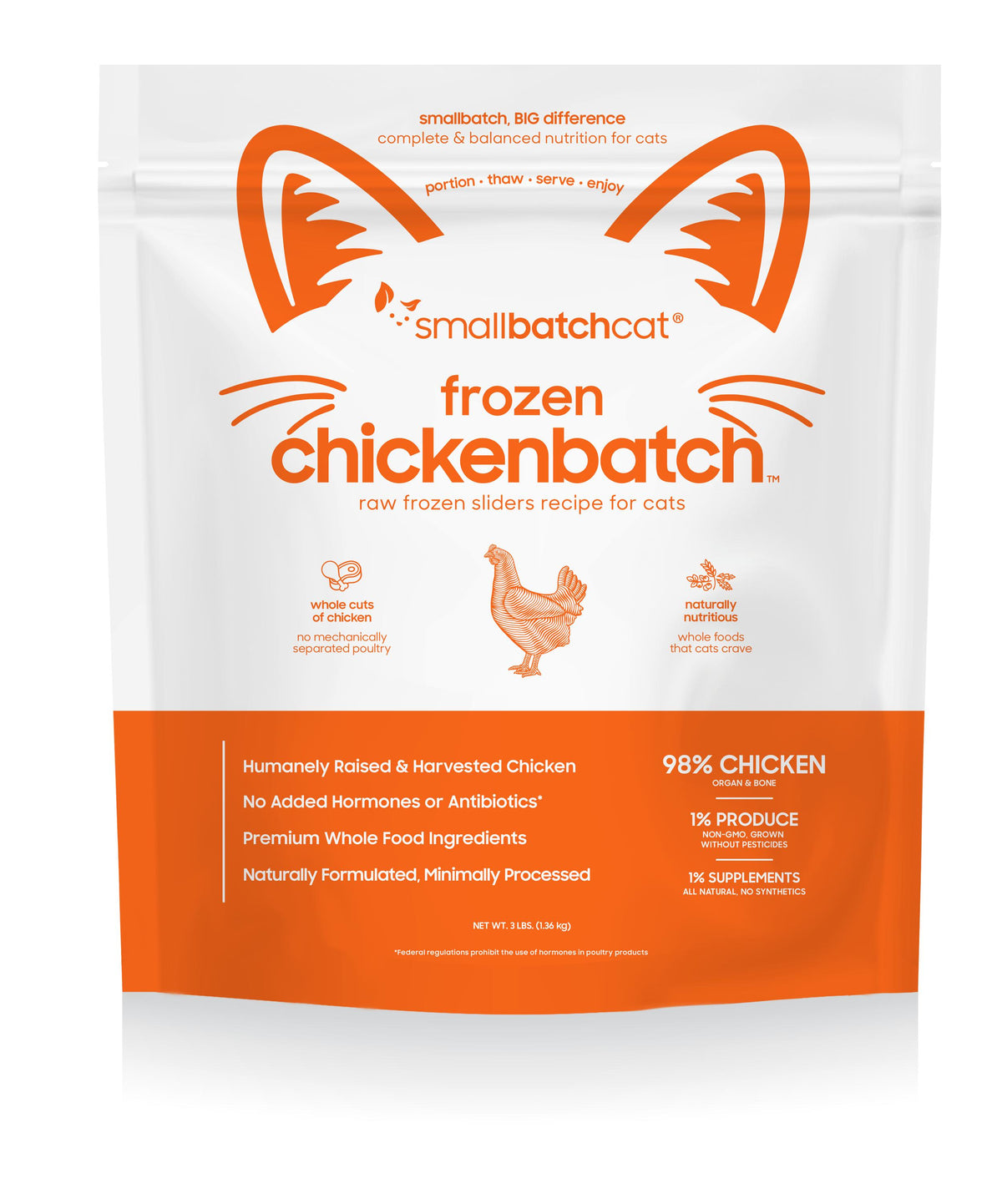 Smallbatch Cat Chicken Batch Sliders Frozen Cat Food