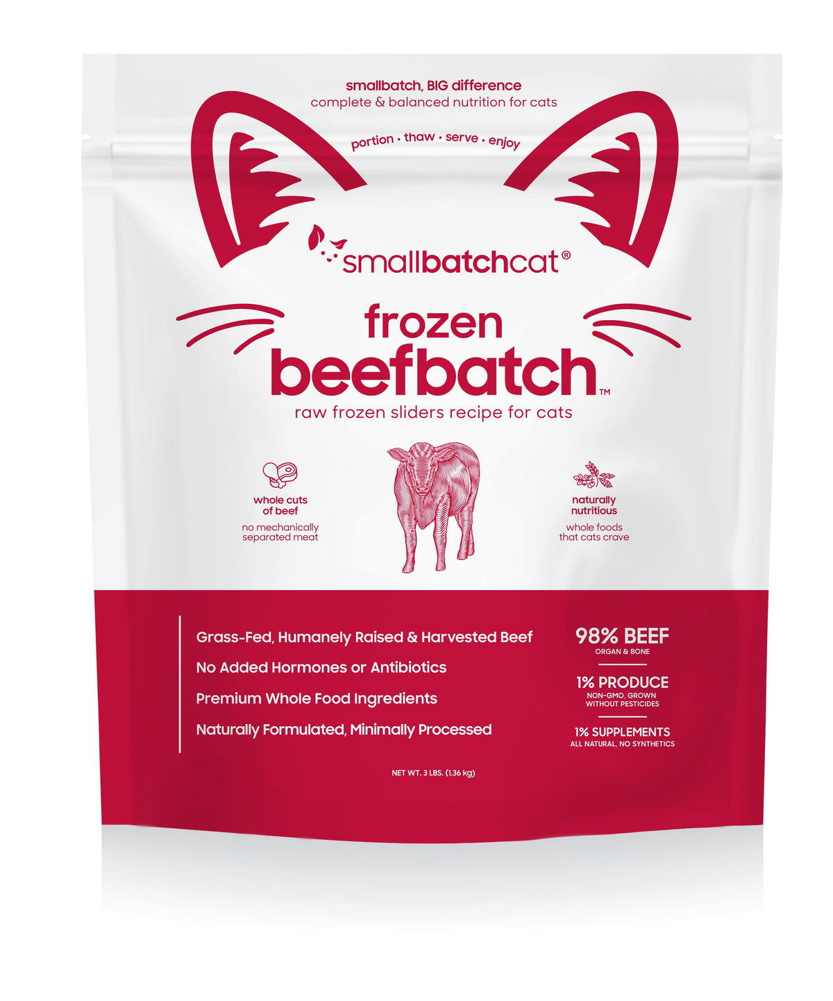 Smallbatch Cat Beef Batch Sliders Frozen Cat Food