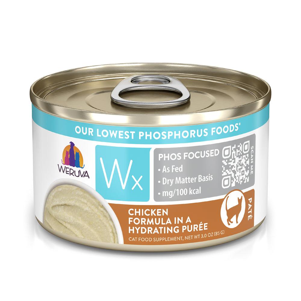 Weruva Wx Phos Focused Chicken Formula in a Hydrating Puree Wet Cat Food Can