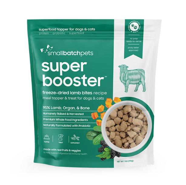 Smallbatch Super Booster Lamb Bites Freeze-Dried Dog & Cat Meal Topper & Treats, 7-oz (Size: 7-oz)