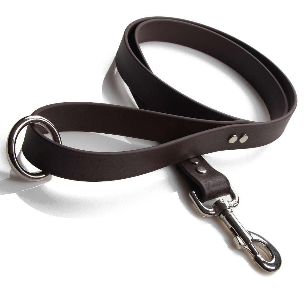 Mendota Pet DuraSoft Imitation Leather Snap Dog Leash, Brown